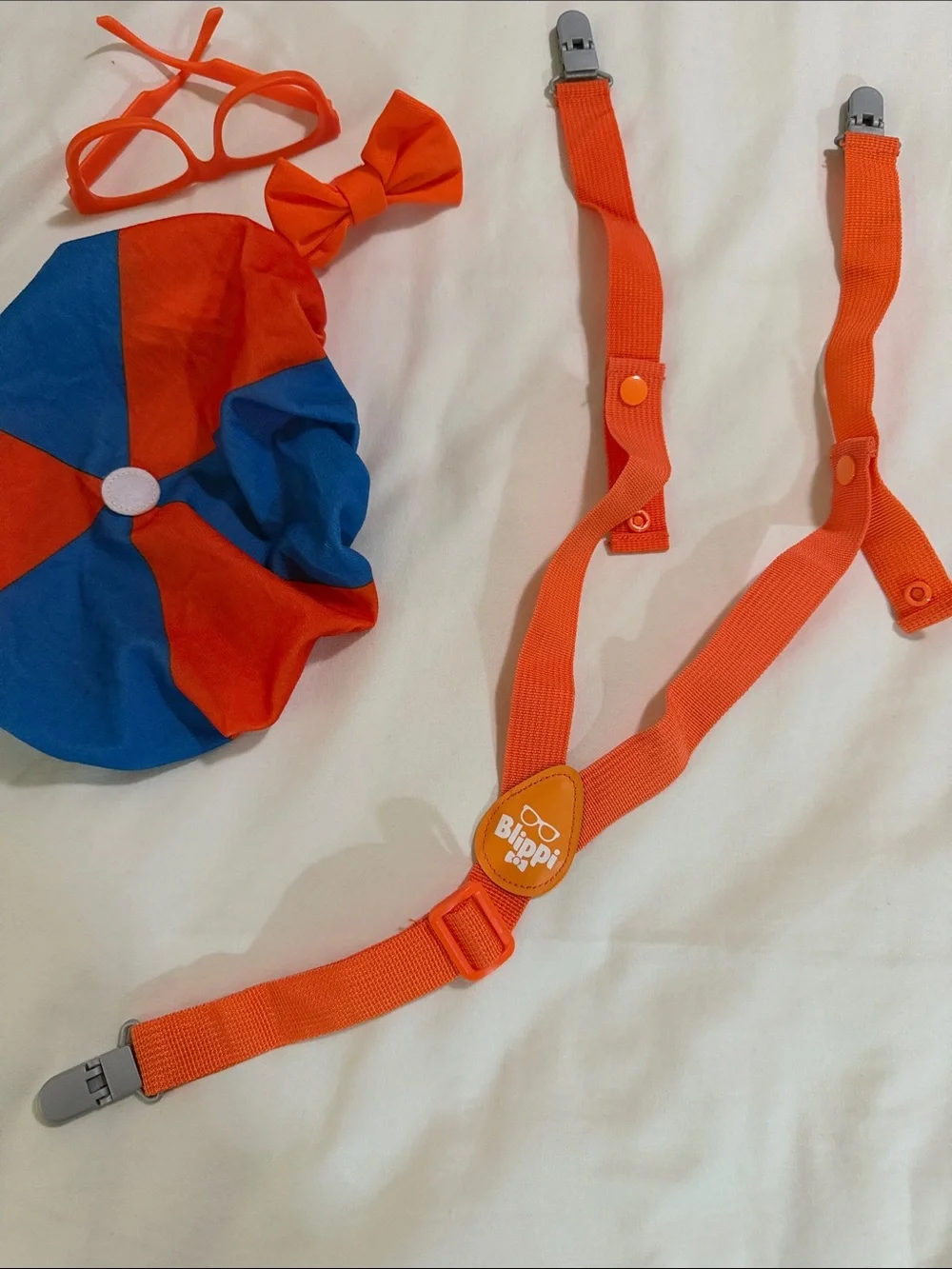 🚙 Blippi Orange & Blue Kids Beret Hat and Accessories Set